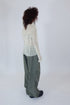 PLEATED MESH EXPOSED SEAMS TOPS -CREAM- *Last1